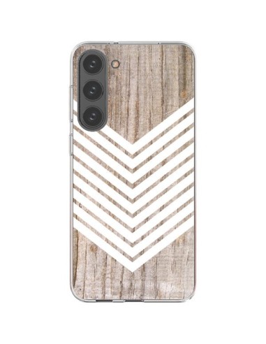 Cover Samsung Galaxy S23 Plus 5G Tribale Azteco Legno Wood Freccia Bianco - Laetitia