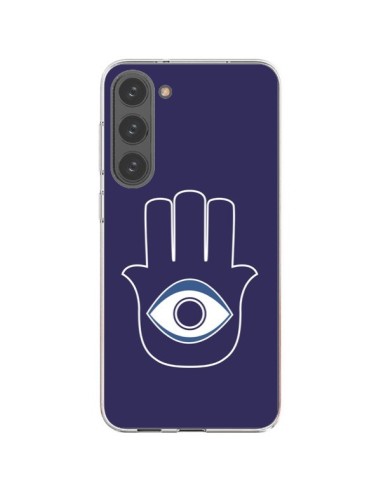 Coque Samsung Galaxy S23 Plus 5G Main de Fatma Oeil Bleu - Laetitia