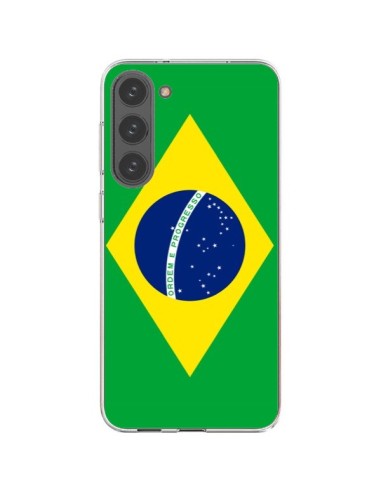 Cover Samsung Galaxy S23 Plus 5G Bandiera Brasile - Laetitia