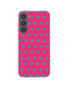 Samsung Galaxy S23 Plus 5G Case Heart Blue sfondo Pink -...