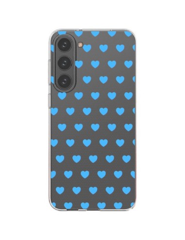 Cover Samsung Galaxy S23 Plus 5G Cuore Amore Blu Trasparente - Laetitia