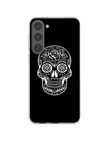 Coque Samsung Galaxy S23 Plus 5G Tête de Mort Mexicaine Blanche - Laetitia