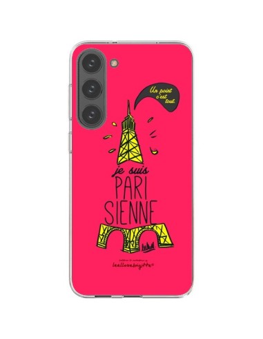 Coque Samsung Galaxy S23 Plus 5G Je suis Parisienne La Tour Eiffel Rose - Leellouebrigitte