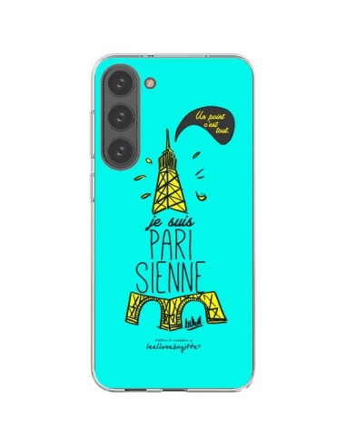 Coque Samsung Galaxy S23 Plus 5G Je suis Parisienne La Tour Eiffel Bleu - Leellouebrigitte