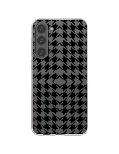 Coque Samsung Galaxy S23 Plus 5G Vichy Carre Noir Transparente - Petit Griffin