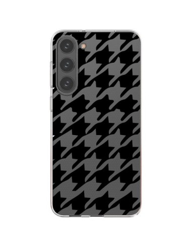 Coque Samsung Galaxy S23 Plus 5G Vichy Gros Carre noir Transparente - Petit Griffin