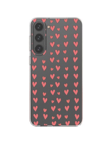 Cover Samsung Galaxy S23 Plus 5G Cuore Amore Amour Rosso Trasparente - Petit Griffin