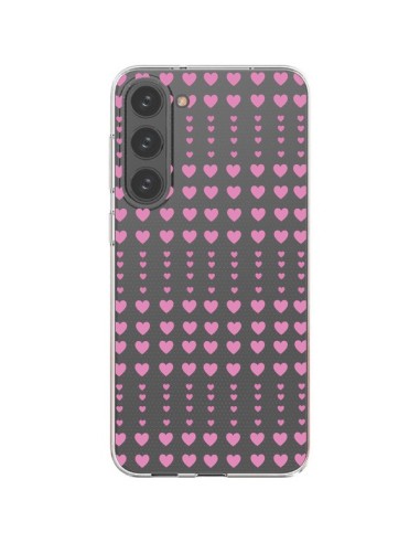 Cover Samsung Galaxy S23 Plus 5G Cuore Heart Amore Amour Rosa Trasparente - Petit Griffin