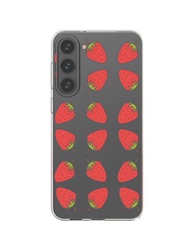 Cover Samsung Galaxy S23 Plus 5G Fragola Frutta Trasparente - Petit Griffin