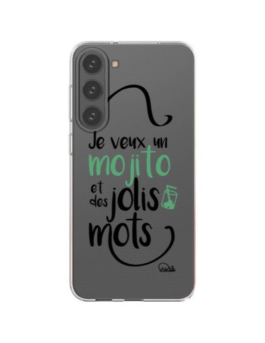 Coque Samsung Galaxy S23 Plus 5G Je veux un mojito et des jolis mots Transparente - Lolo Santo