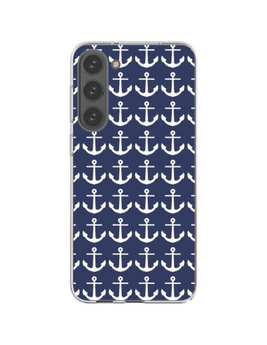 Coque Samsung Galaxy S23 Plus 5G Ancre Marin Bleu Anchors Navy - Mary Nesrala