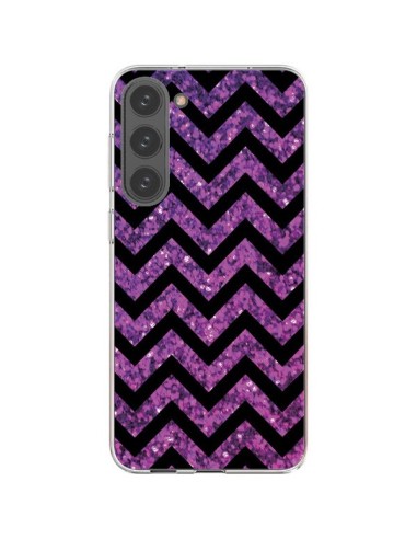 Samsung Galaxy S23 Plus 5G Case Chevron Purple Sparkle Triangle Aztec - Mary Nesrala