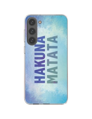 Coque Samsung Galaxy S23 Plus 5G Hakuna Matata Roi Lion Bleu - Mary Nesrala