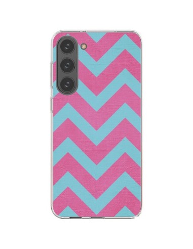 Cover Samsung Galaxy S23 Plus 5G Fragola Chevron Rosa Blu - Mary Nesrala