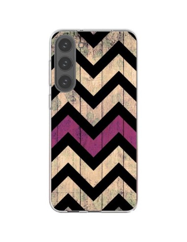 Coque Samsung Galaxy S23 Plus 5G Chevron Vintage Bois Wood - Mary Nesrala