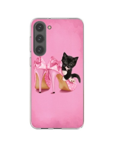 Coque Samsung Galaxy S23 Plus 5G Chaton Chat Noir Kitten Chaussure Shoes - Maryline Cazenave