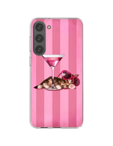 Coque Samsung Galaxy S23 Plus 5G Chaton Chat Kitten Cocktail Lunettes Coeur - Maryline Cazenave