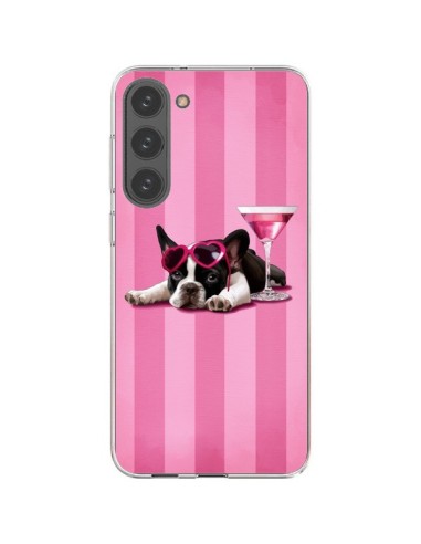 Cover Samsung Galaxy S23 Plus 5G Cane Cocktail Occhiali Cuore Rosa - Maryline Cazenave