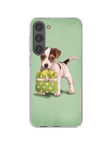 Coque Samsung Galaxy S23 Plus 5G Chien Dog Shopping Sac Pois Vert - Maryline Cazenave