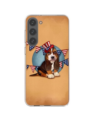 Coque Samsung Galaxy S23 Plus 5G Chien Dog USA Americain - Maryline Cazenave