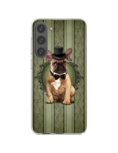 Cover Samsung Galaxy S23 Plus 5G Cane Bulldog Papillon Cappello - Maryline Cazenave