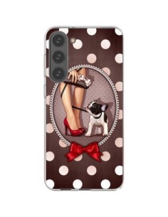 Cover Samsung Galaxy S23 Plus 5G Lady Jambes Cane Pois...