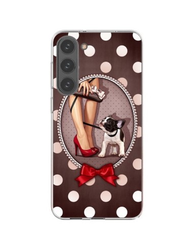 Coque Samsung Galaxy S23 Plus 5G Lady Jambes Chien Dog Pois Noeud papillon - Maryline Cazenave