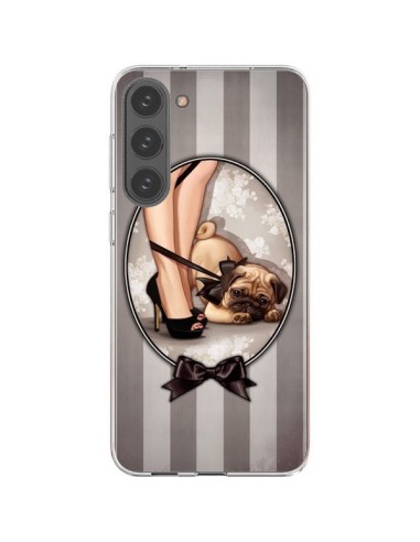 Cover Samsung Galaxy S23 Plus 5G Lady Nero Papillon Cane Luxe - Maryline Cazenave