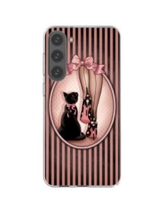 Samsung Galaxy S23 Plus 5G Case Lady Cat Bow tie Polka...