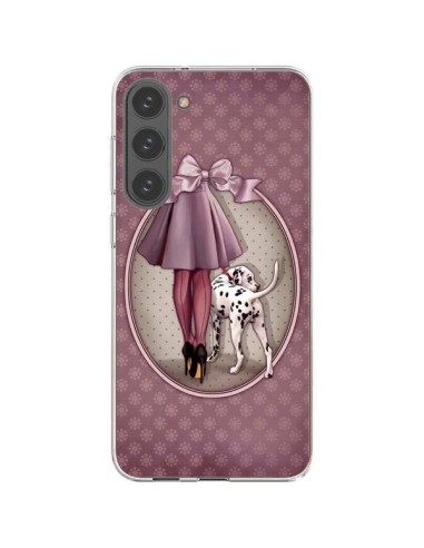 Coque Samsung Galaxy S23 Plus 5G Lady Chien Dog Dalmatien Robe Pois - Maryline Cazenave