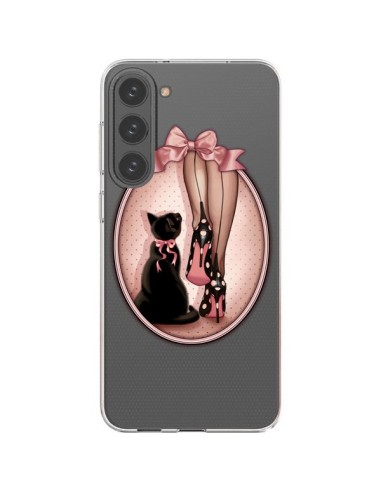 Cover Samsung Galaxy S23 Plus 5G Lady Gatto Papillon Pois Scarpe Trasparente - Maryline Cazenave