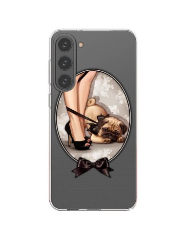 Coque Samsung Galaxy S23 Plus 5G Lady Jambes Chien Bulldog Dog Noeud Papillon Transparente - Maryline Cazenave