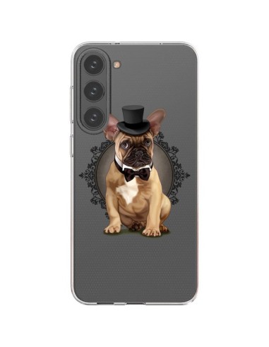 Coque Samsung Galaxy S23 Plus 5G Chien Bulldog Noeud Papillon Chapeau Transparente - Maryline Cazenave