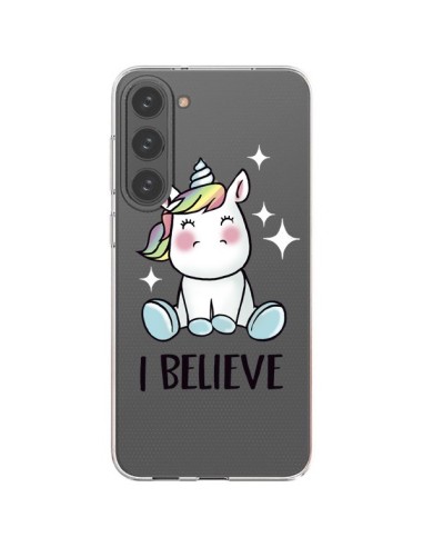 Coque Samsung Galaxy S23 Plus 5G Licorne I Believe Transparente - Maryline Cazenave