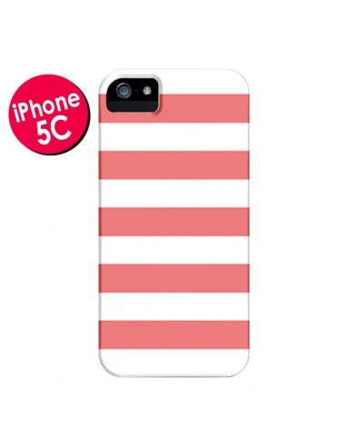 Coque Bandes Corail pour iPhone 5C - Mary Nesrala