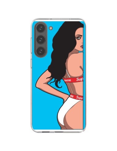 Coque Samsung Galaxy S23 Plus 5G Pop Art Femme Bleu - Mikadololo