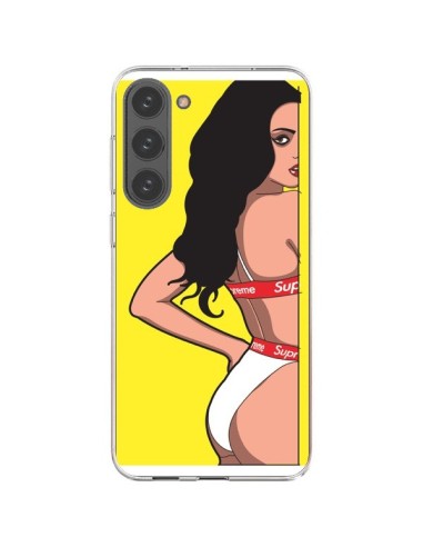 Coque Samsung Galaxy S23 Plus 5G Pop Art Femme Jaune - Mikadololo