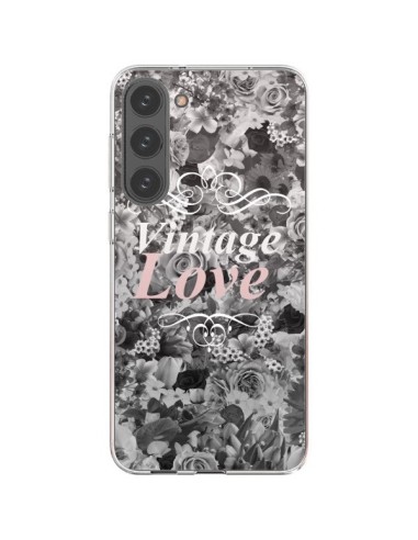 Coque Samsung Galaxy S23 Plus 5G Vintage Love Noir Flower - Monica Martinez