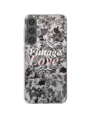 Cover Samsung Galaxy S23 Plus 5G Vintage Amore Nero Fiori - Monica Martinez