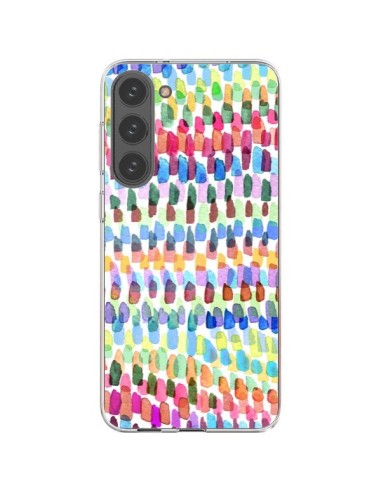 Coque Samsung Galaxy S23 Plus 5G Artsy Strokes Stripes Colorful - Ninola Design