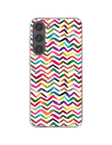 Coque Samsung Galaxy S23 Plus 5G Chevron Stripes Multicolored - Ninola Design