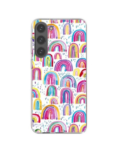Coque Samsung Galaxy S23 Plus 5G Cute Watercolor Rainbows - Ninola Design