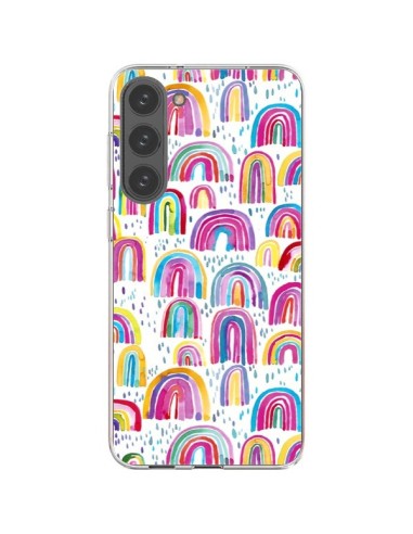 Cover Samsung Galaxy S23 Plus 5G Cute Watercolor Rainbows Arcobaleno - Ninola Design