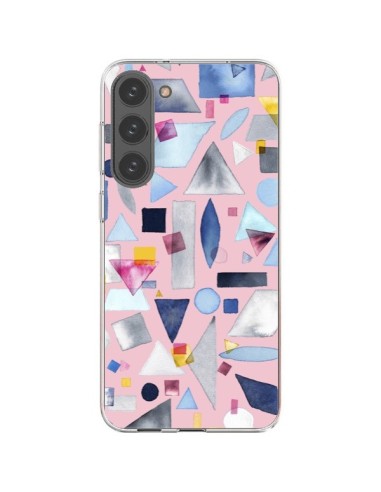 Coque Samsung Galaxy S23 Plus 5G Geometric Pieces Pink - Ninola Design