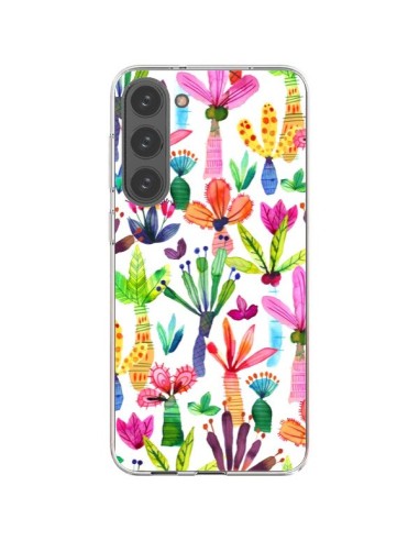 Samsung Galaxy S23 Plus 5G Case Overlapped WaterColor Dots Flowers - Ninola Design