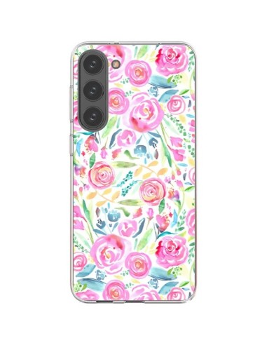 Coque Samsung Galaxy S23 Plus 5G Speckled Watercolor Pink - Ninola Design