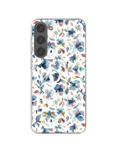 Samsung Galaxy S23 Plus 5G Case Watery Hibiscus Blue - Ninola Design