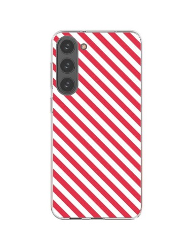 Coque Samsung Galaxy S23 Plus 5G Bonbon Candy Rose et Blanche Rayée - Nico