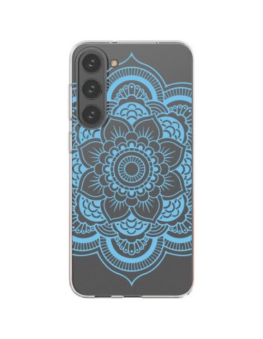 Coque Samsung Galaxy S23 Plus 5G Mandala Bleu Azteque Transparente - Nico