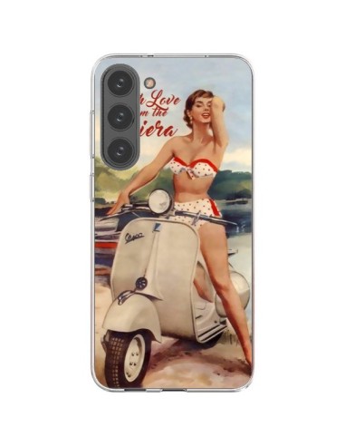 Coque Samsung Galaxy S23 Plus 5G Pin Up With Love From the Riviera Vespa Vintage - Nico